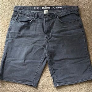 Grey thin denim shorts